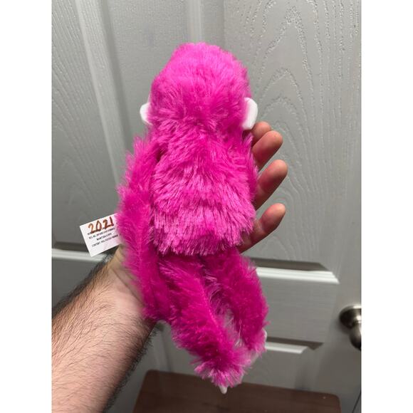 Fuzzy Friends Greenbrier Plush Hanging Pink Valentine's Day Monkey 12.5" NWT - Picture 3 of 5